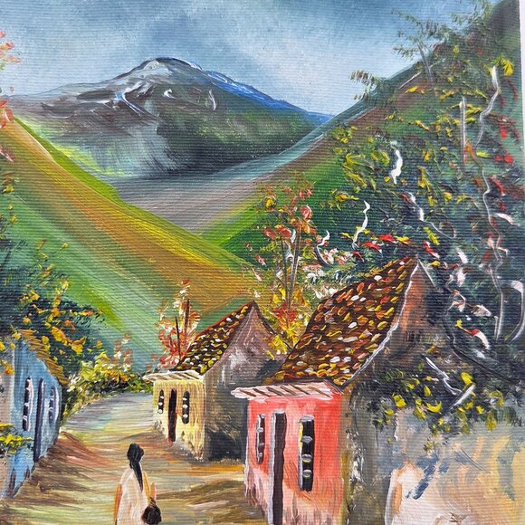 South American Painting Arist Signed Miquilena Original Set of 2 - Picture 8 of 8